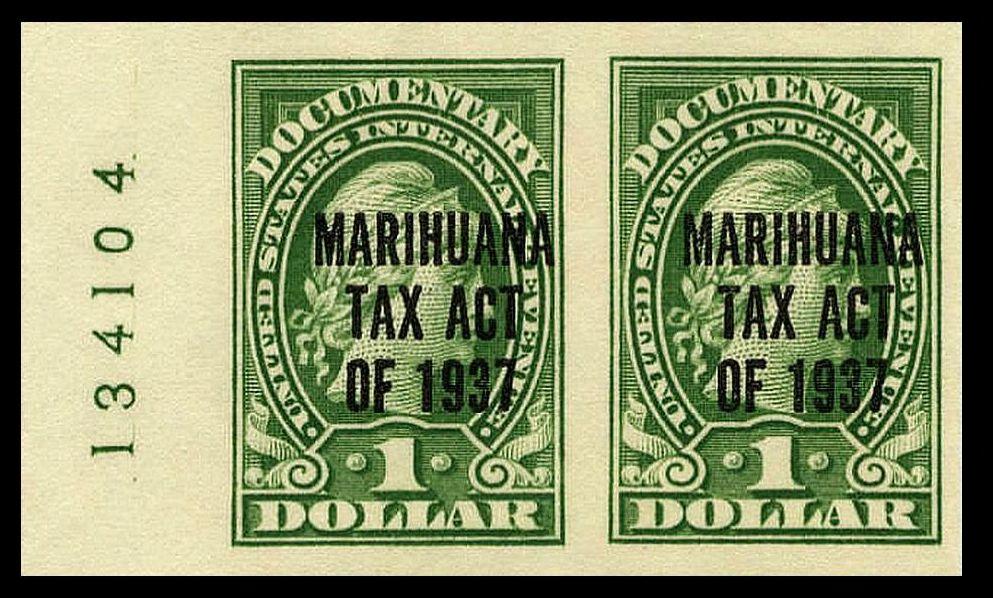 Overprint marijuana revenue stamps from 1937